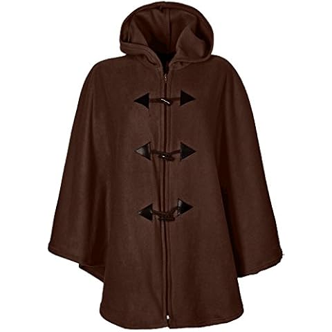 KK Fashion Lines Ladies/Womens Fleece Hooded Cape Poncho, One Size (Size 14-32) (One Size, Brown) Cover