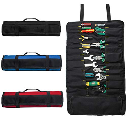 Without Tools for Wrench Screwdriver Pliers Roller compartments Organisers/Canvas roll up Pouch for Men/Small Socket Wallet