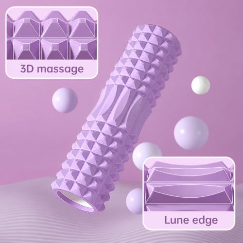 Image of Foam Roller for Exercise & Gym | Deep Tissue Muscle Massage Roller for Back, Neck, Calf & Thigh Pain Relief | Yoga, Stretching, Recovery & Fitness Workout Equipment | 33cm (Red)