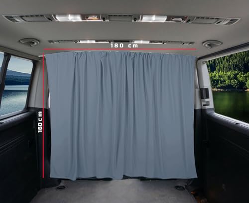 BREMER SITZBEZÜGE Przegroda kabiny kierowcy, ochrona przed słońcem, do kabiny kierowcy, firany, zasłony kompatybilne z Citroen Jumper od 2006 roku, szare, kempingowe, akcesoria do kamperów