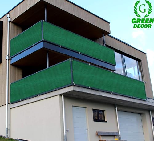 Image of HDPE Fabric Self Fold Baby Safety Net Protector for Balcony & Staircase Railing Guard,Balcony Stairway Net Baby Safety Products for Indoor&Outdoor(Green Black Color,0.90X10 MTR)