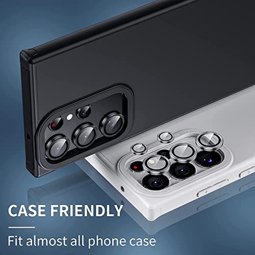 Image of V MOBITE Camera Lens Protector Ring Compatible with Samsung Galaxy S26 Ultra - 9H Tempered Glass, HD Clear, Anti-Scratch, Anti-Drop Metal Camera Guard, Diamond Design Lens Cover Titanium Black