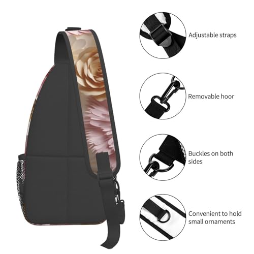 Bolso bandolera cruzado estilo moderno negro floral miniatura 5