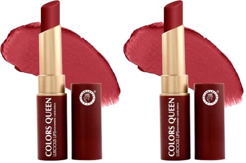 Image of Colors Queen Luscious Lips - Non Transfer Creamy Matte Lipstick | Highly Pigmented with Smooth Application | Long Lasting Lipstick Waterproof | Smudge Proof Lipstick for Women (04 - Royal Rust Maroon - 3.5g)