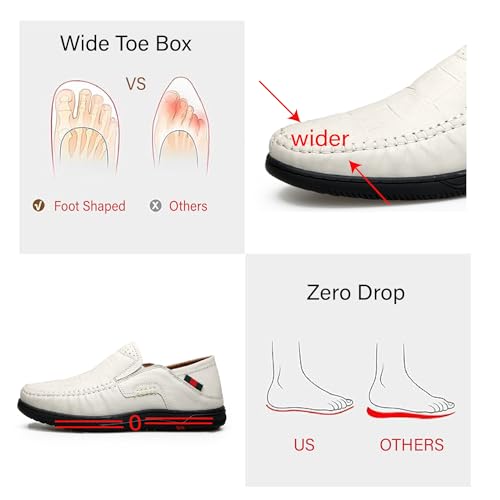 Asifn Mens Casual Loafers Leather Comfortable Business Shoes Lightweight Breathable Work Non-Slip Driving2