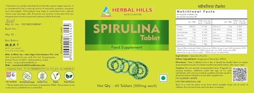 Image of Herbal Hills Spirulina Tablets (60 Count Pack of 5)
