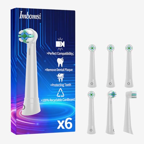 Tête de brosse à dents électrique Oral-B iO blanche lot de 6 pour un sourire éclatant chaque matin