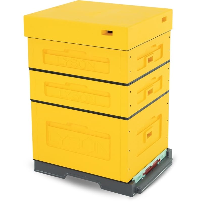 LYSON Bienenbeute Styropor Dadantbeute Dadant Beute OPTIMA Bienenstock-Set (GELB) für die Selbstmontage (Passende Rahmen:47×43,5x30cm;47×43,5x14,5cm)