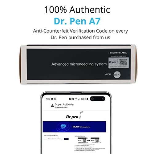 Dr. Pen Ultima A7 Professional Kit - Authentic Multi-Function Electric Wired Beauty Pen - Skin Care Kit For Face And Body - 12Pins X2 (0.25Mm) + 36Pins X3 (0.25Mm) Cartridges #TOP4