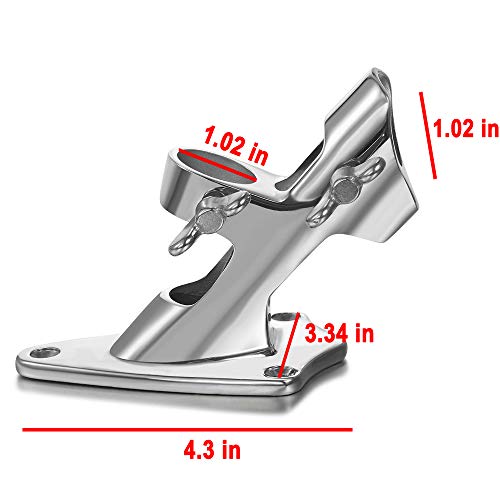 Zomchain Flag Pole Bracket, Flag Pole Holder - Polished, 316 Marine Grade Stainless Steel, Heavy Duty For 1In Flag Pole Mount - 2 Positions #TOP5