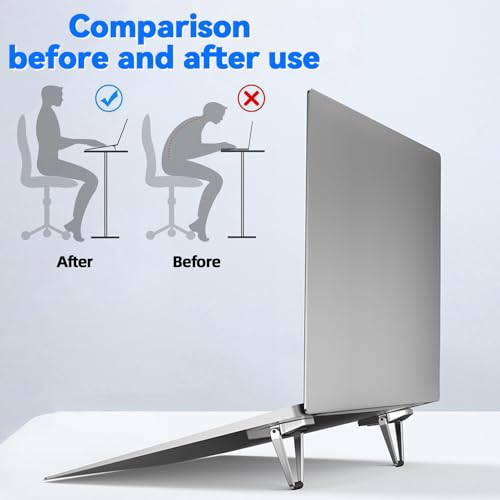 Angoily Soporte de Laptop Aleación 2 piezas Ajustable Negro miniatura 7