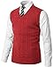 MNCEGEER Mens Knitwear Vest Sleeveless Casual V Neck Slim Fit Pullover Knitted Sweater Red