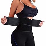 HURMES Waist Trainer Belt for Women - Waist Cincher Trimmer Slimmer Body Shaper Belt (Black, L)