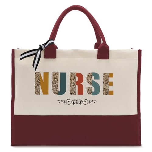 Nurse Canvas Tote Bag, Nurse Bag, Canvas Tote Bag for Gifting, Cotton Canvas Tote Bag for Women, Nurse Shoulder Beach Bag, Novelty Nurse Gift, Thank You Gift for Nurse, Nursing Student Bag A1