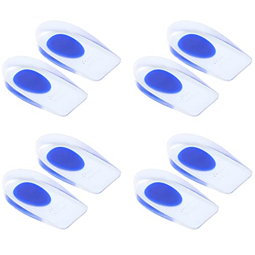 Wonderwin Silicone Gel Heel Cups - Shoe Inserts for Plantar Fasciitis, Sore Heel, Heel Pain, Heal Dry Cracked Heels, Achilles Tendinitis - Foot Comfort Pads - Support (4 Pair, US Men's (7.5-12)