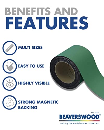 Cinta magnética de acero flexible verde de alta visibilidad 80mm x 10m fácil de limpiar 2