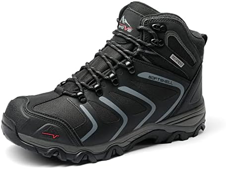 NORTIV 8 Herren Wanderschuhe Armadillo | Rutschfest Langlebig Knöchelhohe Wasserdichte Herausnehmbare stoßdämpfende gepolsterte Einlegesohlen leichte Outdoorschuhe