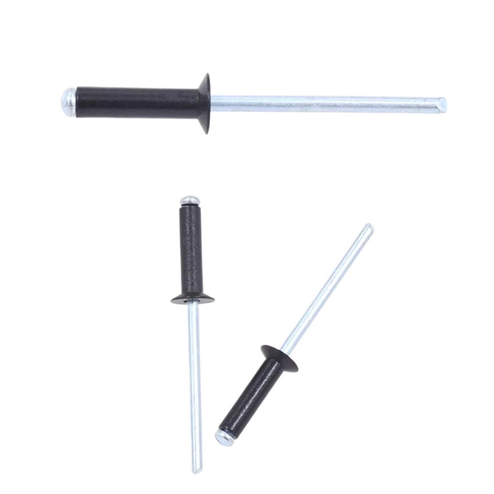 Rivets aveugles noirs à tête fraisée en aluminium, 30/50 pièces, type standard 2.4mm 3.0mm 3.2mm 4.0mm(50Pcs,4.8x16 mm)