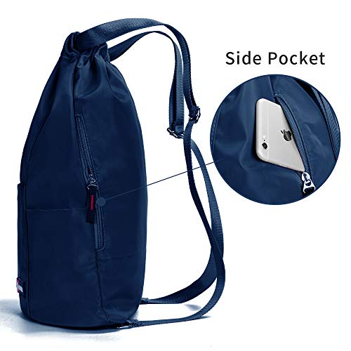 Image of ZOORON Waterproof Drawstring Gym Backpack Bag for Men & Women, Sport Gym Sack Mini Travel Daypack