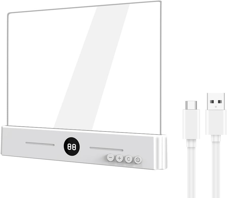 LED Reading Flat Book Light Light Night with 3 Colors Reader Book Lamp Bedside Lamp Decoration Gift for Reading in Bed (White)