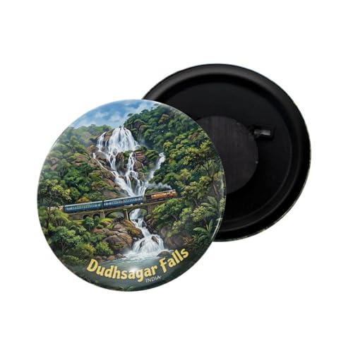 Image of dhcrafts Fridge Magnet Multicolor Goa Dudhsagar Falls Glossy Finish Design Pack of 1 (58mm)