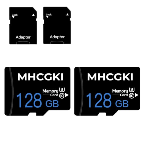 Image of 128GB Micro Memory Card High Speed Class 10 TF Memory Card with Adapter for Dash Cam,Camera,Smartphone,Tablet 128GB-2PACK