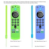 [2 Pack] Pinowu Remote Cover Case (Glow in the Dark) Compatible with Fire TV Stick 4K Alexa Voice Remote 3rd Gen, Anti Slip Sleeve with Lanyard Suitable (Green & Blue) (NOT for HD / 4K 2nd 2024) - Image 9