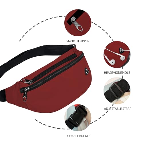 Image of Fanny Packs for Men and Women, Water-Repellent Sports Waist Pack Bag for Travel Hiking Running Hands-free