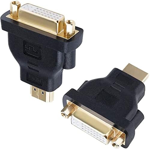 DTech DVI Female to HDMI Male Adapter Bi-Directional High Speed DVI 24+5 Port Converter for HDTV, Plasma, DVD and Projector