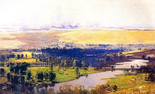 Tableaux peinture sur toile La Valle Della Somme par Arthur Streeton 60x90cm pour chambre