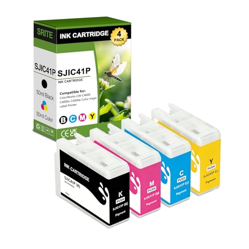 Image of SRITE Remanufactured SJIC41P Ink Cartridges 4-Pack Gloss Black