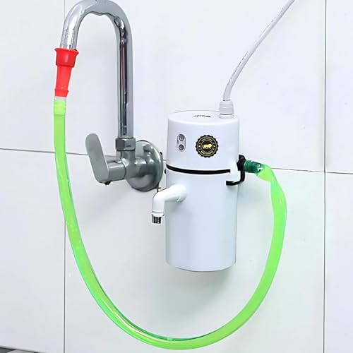 Image of Drumstone (𝟏𝟓 𝐘𝐞𝐚𝐫𝐬 𝐰𝐚𝐫𝐫𝐚𝐧𝐭𝐲) Mini Instant Electric Water Heater | Portable Fast Heating Geyser, Energy Efficient & Shock Proof for Kitchen & Bathroom