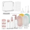 16 Pack Travel Bottle Set for Toiletries Travel Containers with Clear Zipper Toiletry Bag Leakproof Refillable Squeezable Travel Accessories for Skincare Lotion Shampoo