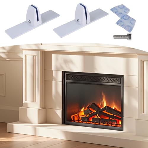 Soportes de chimenea robustos con base de metal protectora para pantallas de interior 8