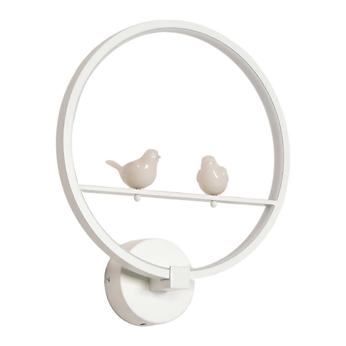 Joyhappst Image Color 18W 3000K Warm Light Two Birds Ring Led Wall Lamp Led Modern Wall Lamp For Living Room Bedroom Bedside Lighting White