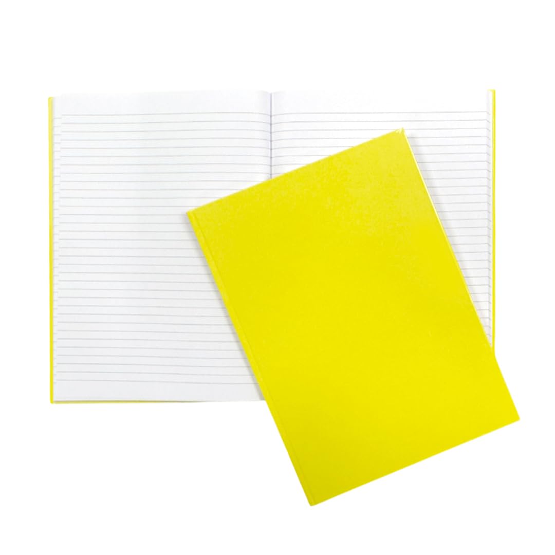 Janrax A4 160 Pages 8mm Ruled Yellow Casebound Notebook