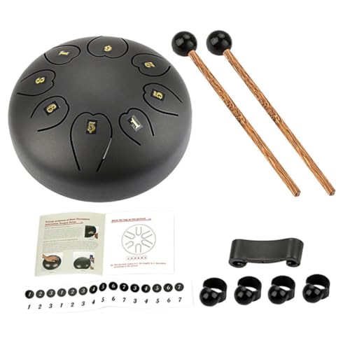 Tambor Metal Étereo Negro Grande para Percusión