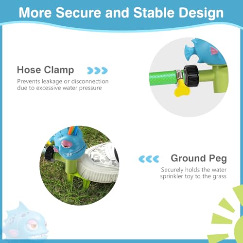 MoKo Dinosaur Water Sprinkler for Kids, Toddler Outdoor Toys for Backyard - image 3