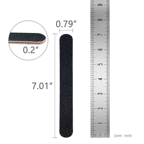 20 Pack 100/180 Grit Nail Files, Black Professional Reusable Emery Boards Nail File, Manicure Tool Suitable for Both Acrylic and Natural Nails - Image 8