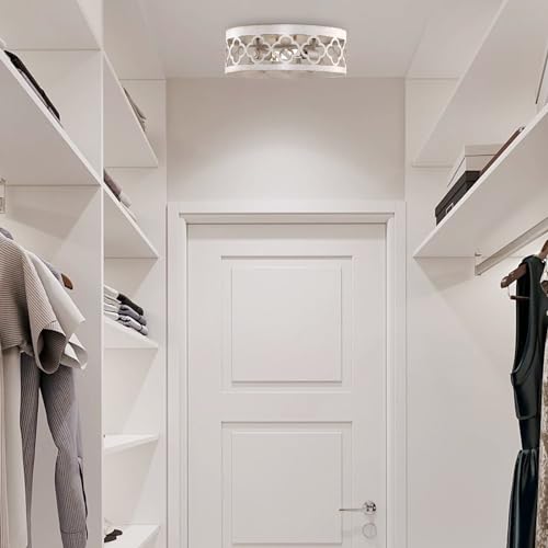 Kira Home Sutton 13" Farmhouse Quatrefoil 2-Light Flush Mount for Hallway by Kira Home - Used condition - Image 5