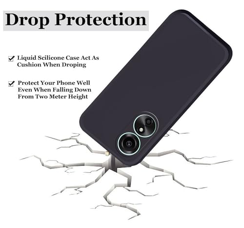 Image of A rtistque Liquid Silicone Back Cover Case for Oppo A17 / Oppo A17k Shockproof TPU Soft Flexible with Camera Protection - Black