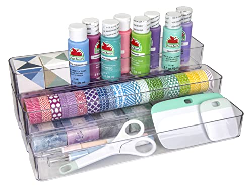 Image of ArtBin 6959AG 2-in-1 Wall and Desktop Organizer, Stadium Wall-Mountable Desktop Organizer, Clear, 1 Organizer