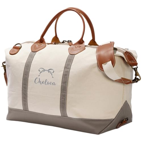 Darling Bow Embroidered Grey Duffel