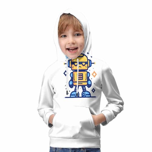 Sweat à capuche enfant robot résistant et confortable pour 9-11 ans