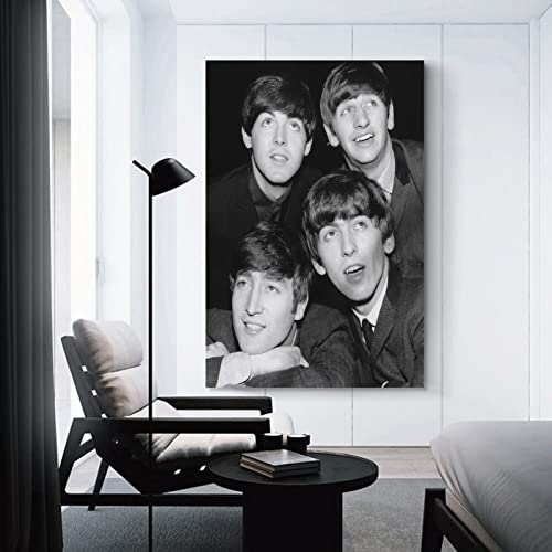 LORGL Poster décoratif sur toile The Beatles – Pour chambre à coucher – 40 x 60 cm - Les Beatles, Paul McCartney, John Lennon, RIngo Starr, George Harrison LORGL Poster décoratif sur toile The Beatles - Pour chambre à coucher - 40 x 60 cm – Image 4
