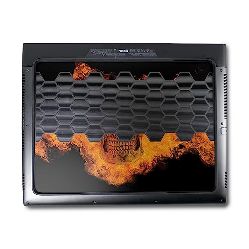 Image of MightySkins Skin Compatible with Alienware M18 R1 (2023) Full Wrap Kit - Fire Skull | Protective, Durable, and Unique Vinyl Decal wrap Cover | Easy to Apply & Change Styles | Made in The USA