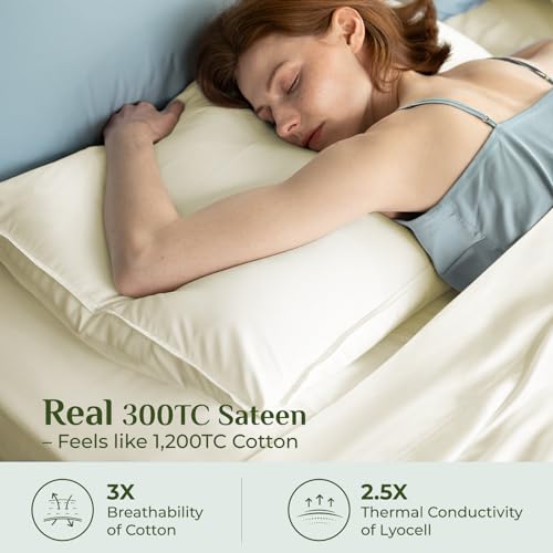 Image of BEDELITE Bamboo Viscose Sheet Set, Full Size, 4 Pieces, Ivory