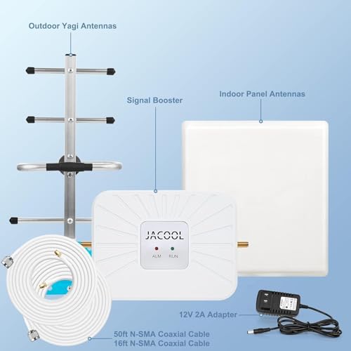 Image of Cell Phone Signal Booster for Verizon Band 13 with Wall Mount Antenna | 700MHz 5G 4G LTE, 5,000 sq ft, 65dB High-gain cell signal amplifier, FCC Approved, multi-user, outside signal required