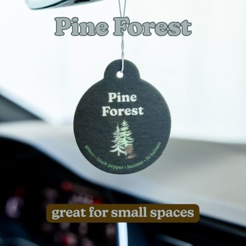 Image of Happy Wax Pine Forest Car Charms 4-Pack - Scent Notes: Green, Black Pepper, Incense and Fire Balsam
