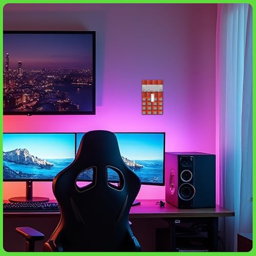 Placa de pared con interruptor eléctrico de 1 banda decorada con adhesivo Pixel Game de 6 piezas 8